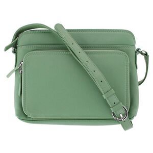 CTM Women's Leather Shoulder Bag Purse with Side Organizer